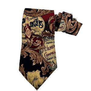 VTG Tabasco Brand Men's Silk Tie Novelty Lousiana 3.75" Eclectic Grandpa USA
